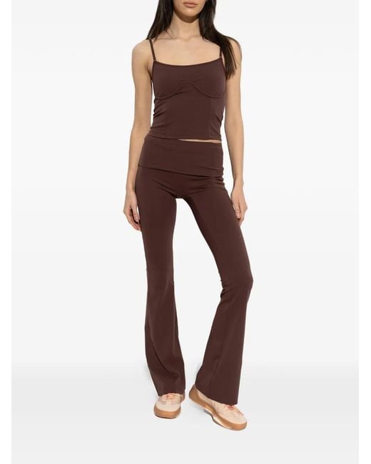 Rethinkit Studios Brown Seam-Detail Spaghetti-Strap Top