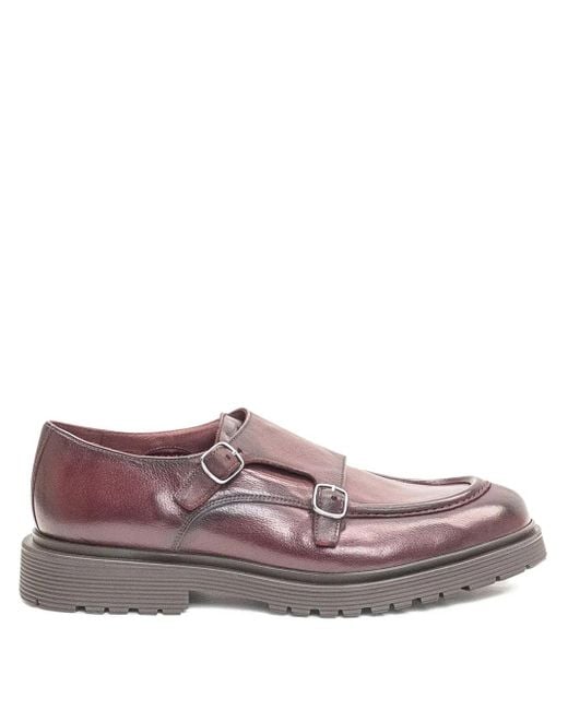 STURLINI FIRENZE Brown Double-Buckle Leather Shoes for men