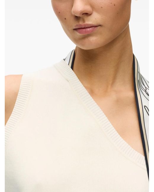 Top Con Detalle De Pañuelo Karl Lagerfeld de color White