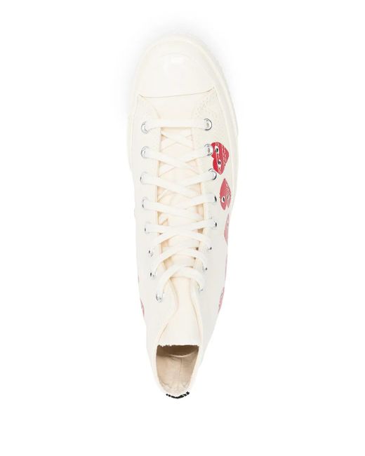 COMME DES GARÇONS PLAY Pink Chuck 70 Hi "Multi Hearts" Sneakers