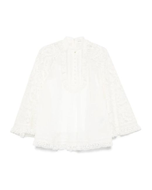 Zimmermann White 'Ascension' Lace Blouse