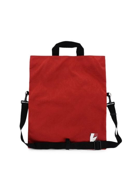 Neil Barrett Red Logo-Patch Detachable-Strap Shoulder Bag for men