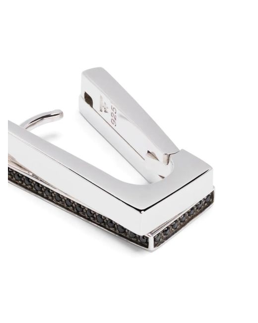 Tom Wood White Step Hoops Sterling Earrings