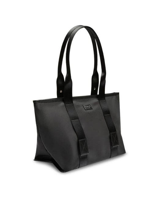 Lancel Black Medium Mistral Rollable Zip Tote Bag