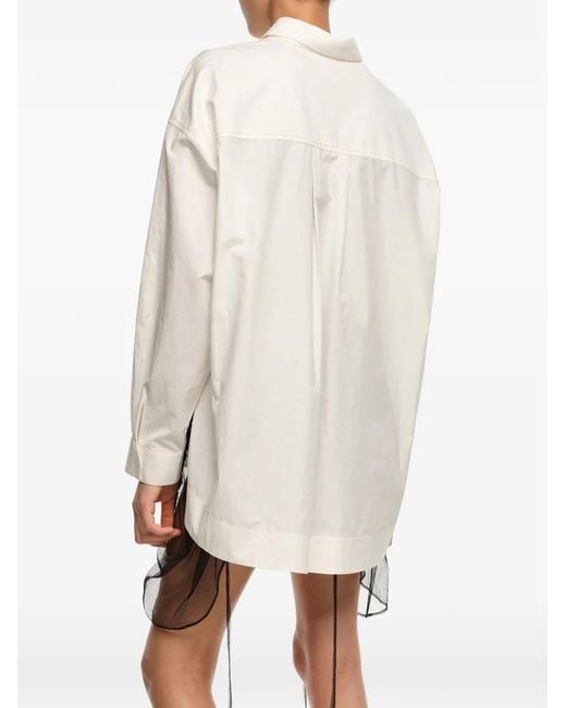 Bimba Y Lola White Chest-Pocket Cotton Shirt