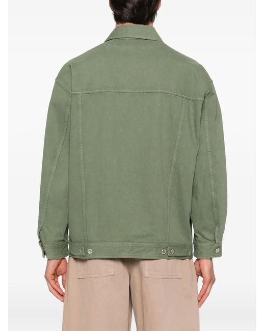 A.P.C. Green Button-Fastening Flap-Pocket Jacket for men