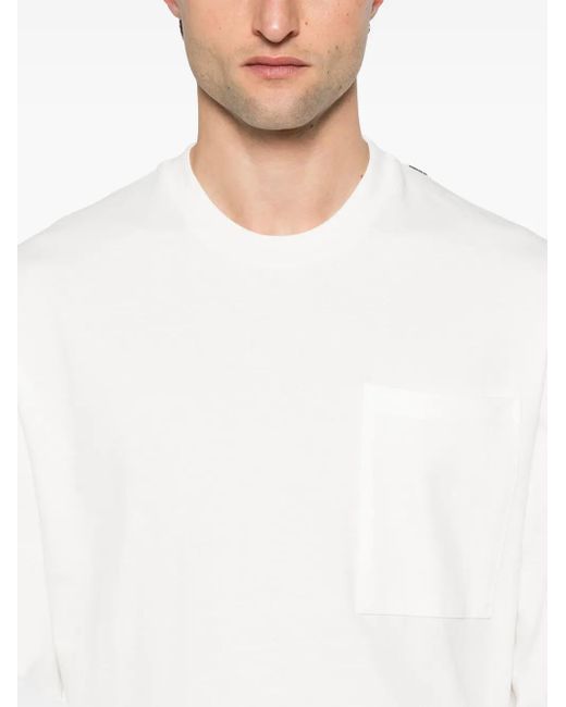 Jil Sander White Long-Sleeved Cotton Jersey T-Shirt With Logo Detail for men