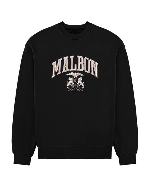Malbon Golf Black Graphic Sweater for men