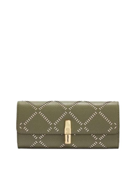 Furla Gray Iride Continental Perforated Wallet