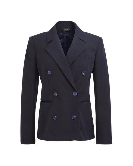 Toccin Blue Jazmin Double-Breasted Blazer