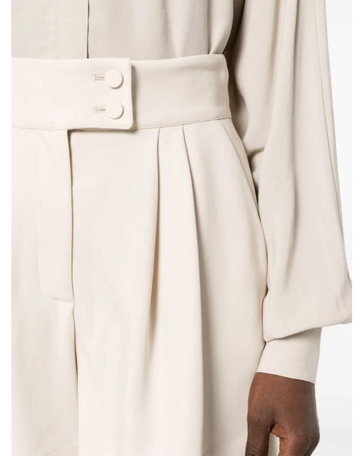 Styland Natural Pleated High-Waist Tailored Shorts