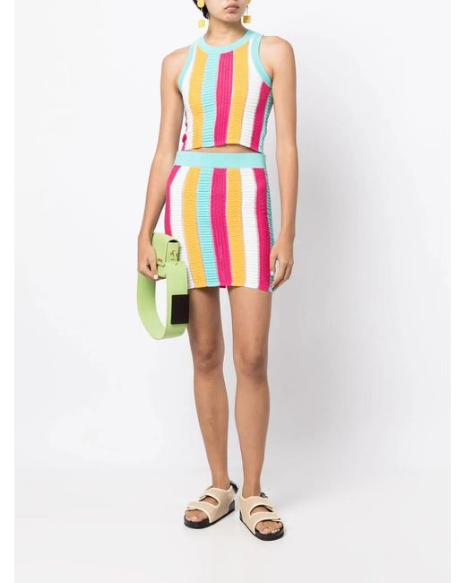 Solid & Striped Pink Colour-Block Knitted Skirt