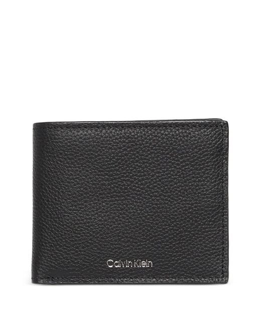 Calvin Klein Black Grained-Leather Bi-Fold Wallet