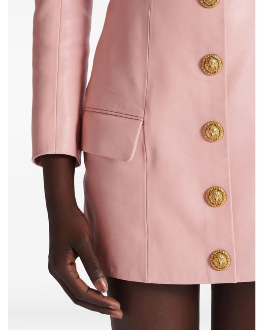 Balmain Pink Buttoned Mini Skirt