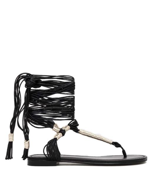 Agl Attilio Giusti Leombruni Black Sandalen mit Schnürung