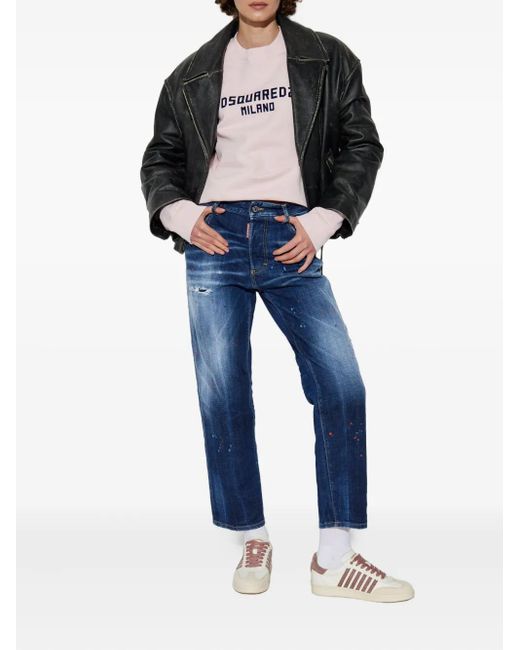 DSquared² Pink Logo-Print Sweatshirt