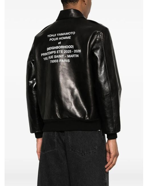 Yohji Yamamoto Black X Neighborhood Leather Jacket for men