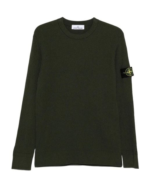Stone Island 5100053 Pullover aus geripptem Strick in Green für Herren