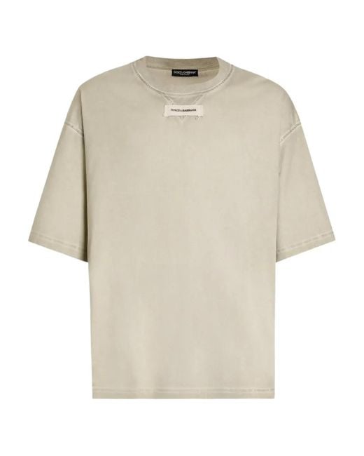 Dolce & Gabbana White Cotton T-Shirt for men