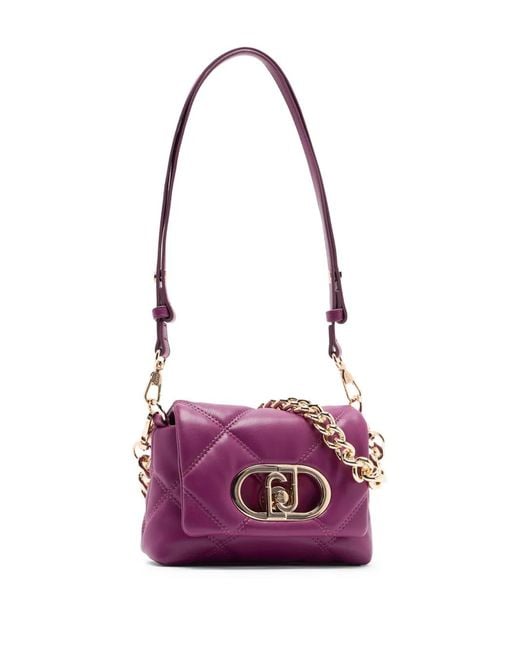 Liu Jo Purple Small Quilted Lapuffy Bag
