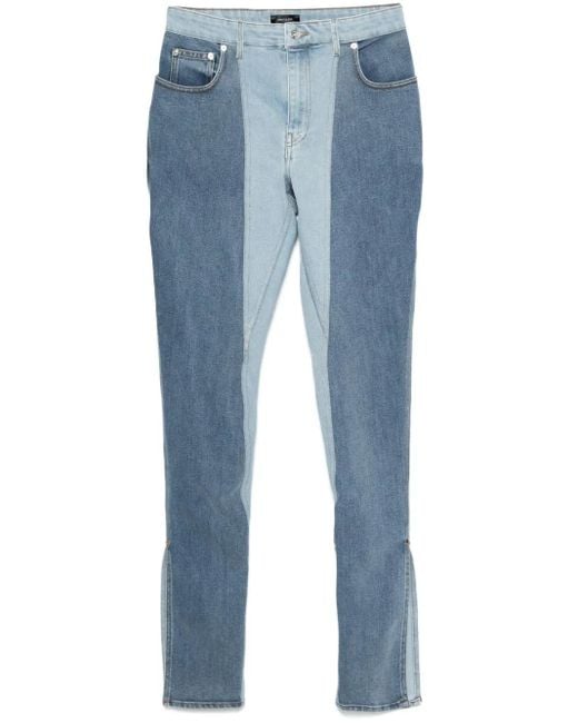 Mugler Blue Bi-color Skinny Jeans