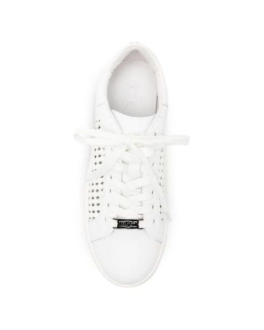 Cult White Perry Perforated Leather Sneakers
