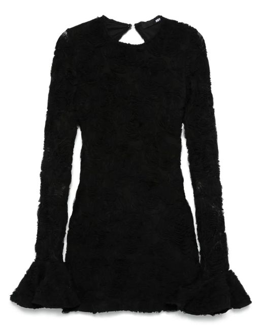ROTATE BIRGER CHRISTENSEN Black Mesh-Minikleid Mit Blumen