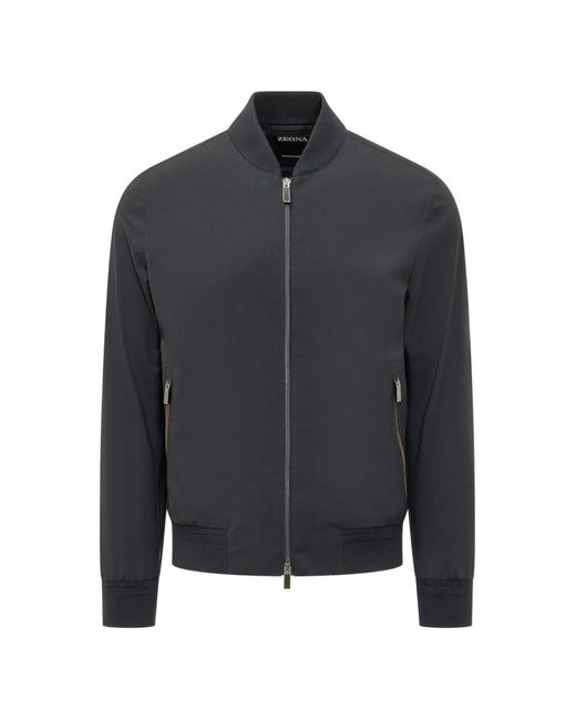 Zegna Black Zip-Up Blouson Jacket for men