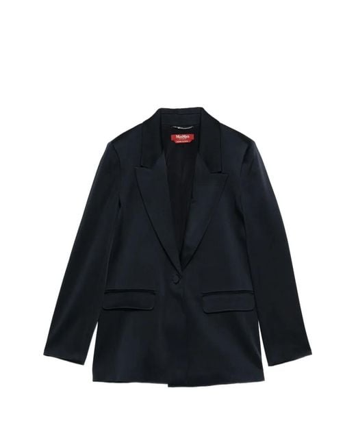 Max Mara Blue Blazer Msealbino À Simple Boutonnage