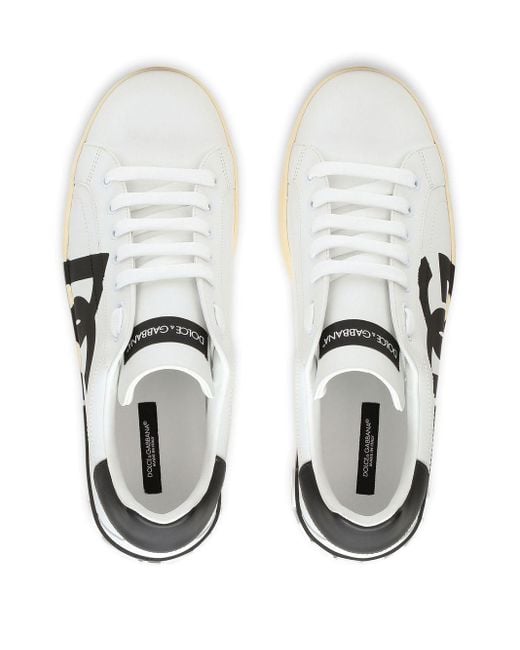Dolce & Gabbana Portofino Sneakers mit Logo-Print in White für Herren