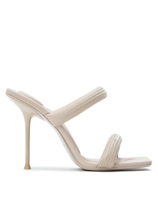 Alexander Wang White Julie Double-Strap Stiletto Sandals