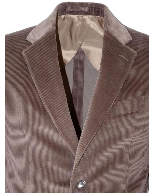 メンズ Lardini コーデュロイ シングルジャケット Brown