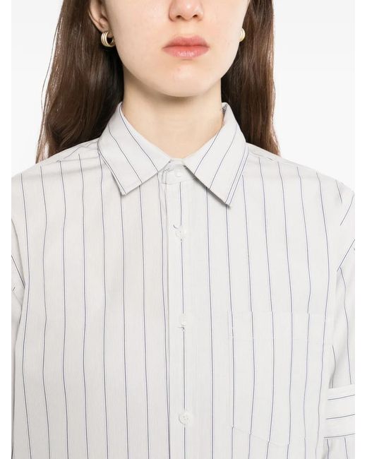 Moohong White Striped Shirt