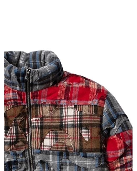 Who Decides War Red Patchwork-Design Jacket for men