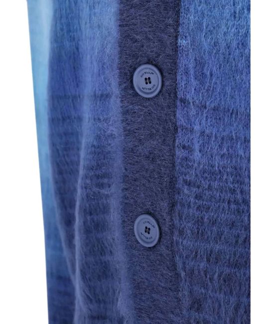 Off-White c/o Virgil Abloh Blue Arrow-Detail V-Neck Cardigan for men