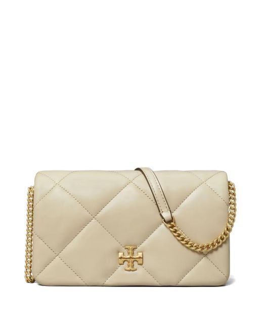 Tory Burch Natural Kira Diamond-Quilted Cross Body Bag