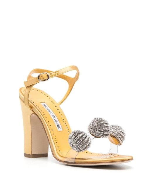 Manolo Blahnik Metallic Ostria 90Mm Star-Embellished Sandals