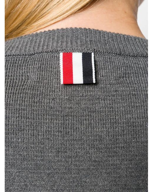 Thom Browne Gray 4-Bar Crew-Neck Jumper