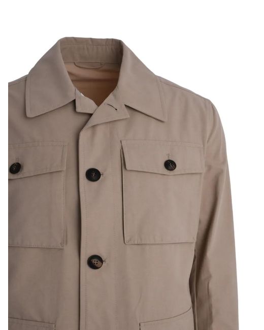 Pal Zileri Brown Buttoned Pocket Field Jacket for men