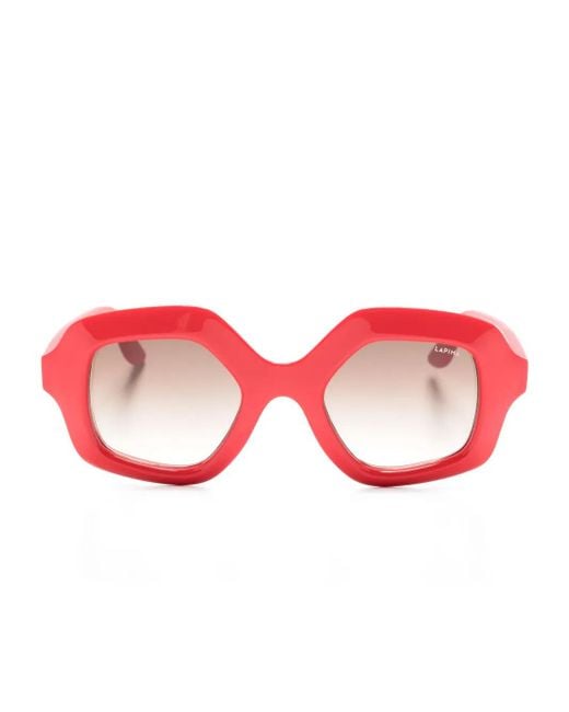 Lapima Red Cecilia Oversize-Frame Sunglasses