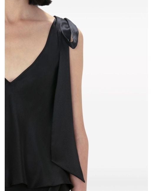 J.W. Anderson Black Tie-shoulder Silk Vest Top