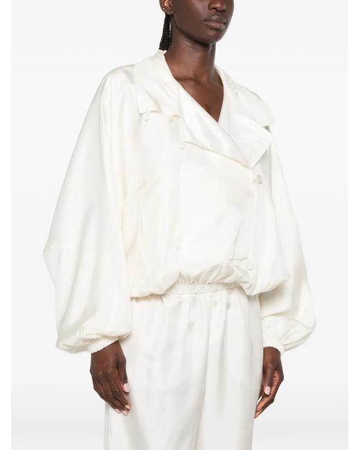 Rohe White Silk Blouson Jacket