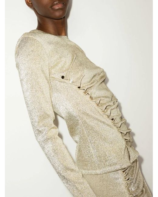 Rabanne Natural Asymmetric Metallic T-Shirt