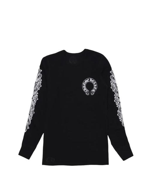 Chrome Hearts Black Horseshoe-Print Waffle-Knit T-Shirt for men