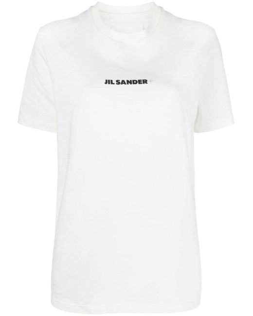 Jil Sander Logo-print Cotton T-shirt in het White