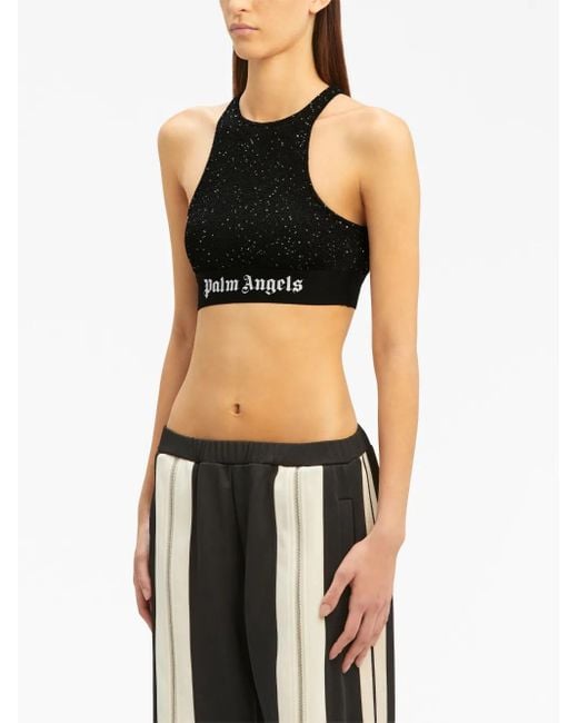 Palm Angels Black Knitted Logo Top