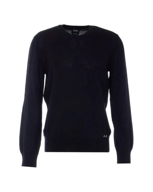 A.P.C. Blue Embroidered Sweater