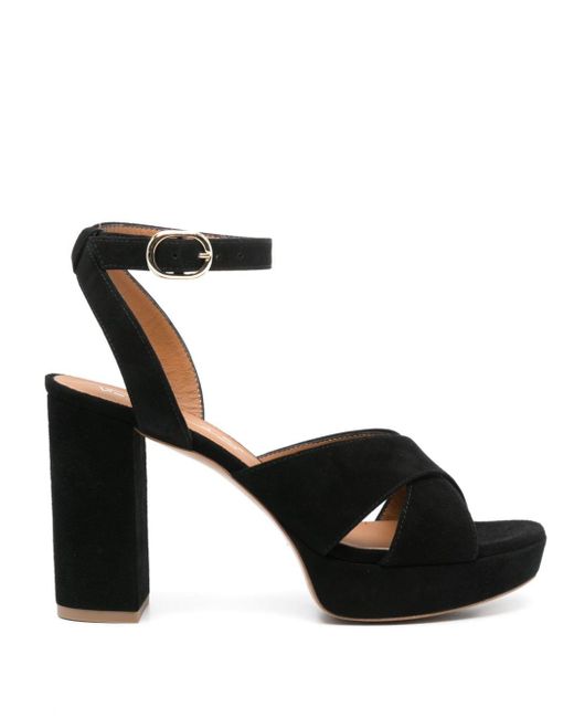 115mm suede sandals Via Roma 15 en coloris Black