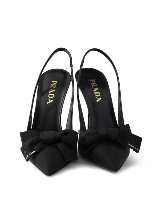 Prada Black Mesh Heeled Pumps