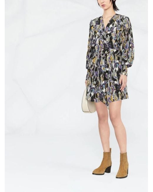 IRO Gray Floral Print Short Dress